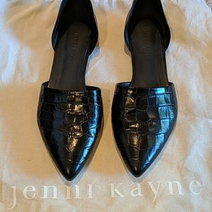 Jenni Kayne Croc-embossed D'orsay flat